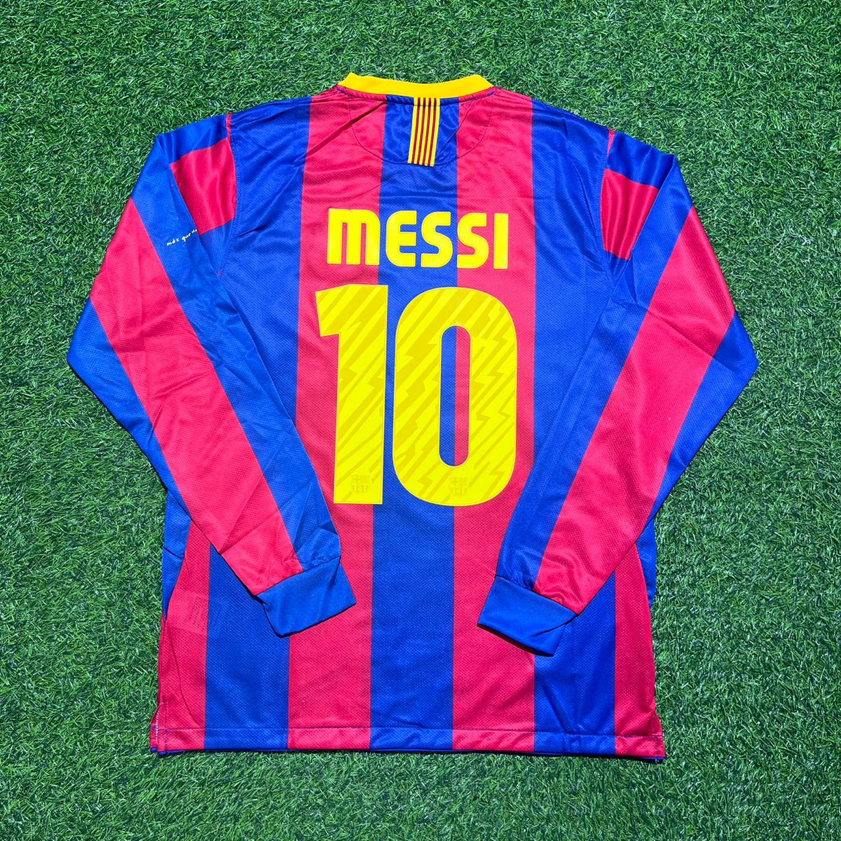 Lionel Messi #10 Barcelona 2011 Champions League Final Long Sleeve Football Jersey Pulses Football