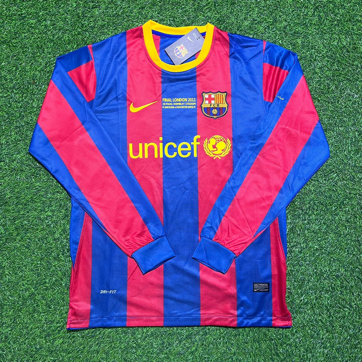 Lionel Messi #10 Barcelona 2011 Champions League Final Long Sleeve Football Jersey Pulses Football
