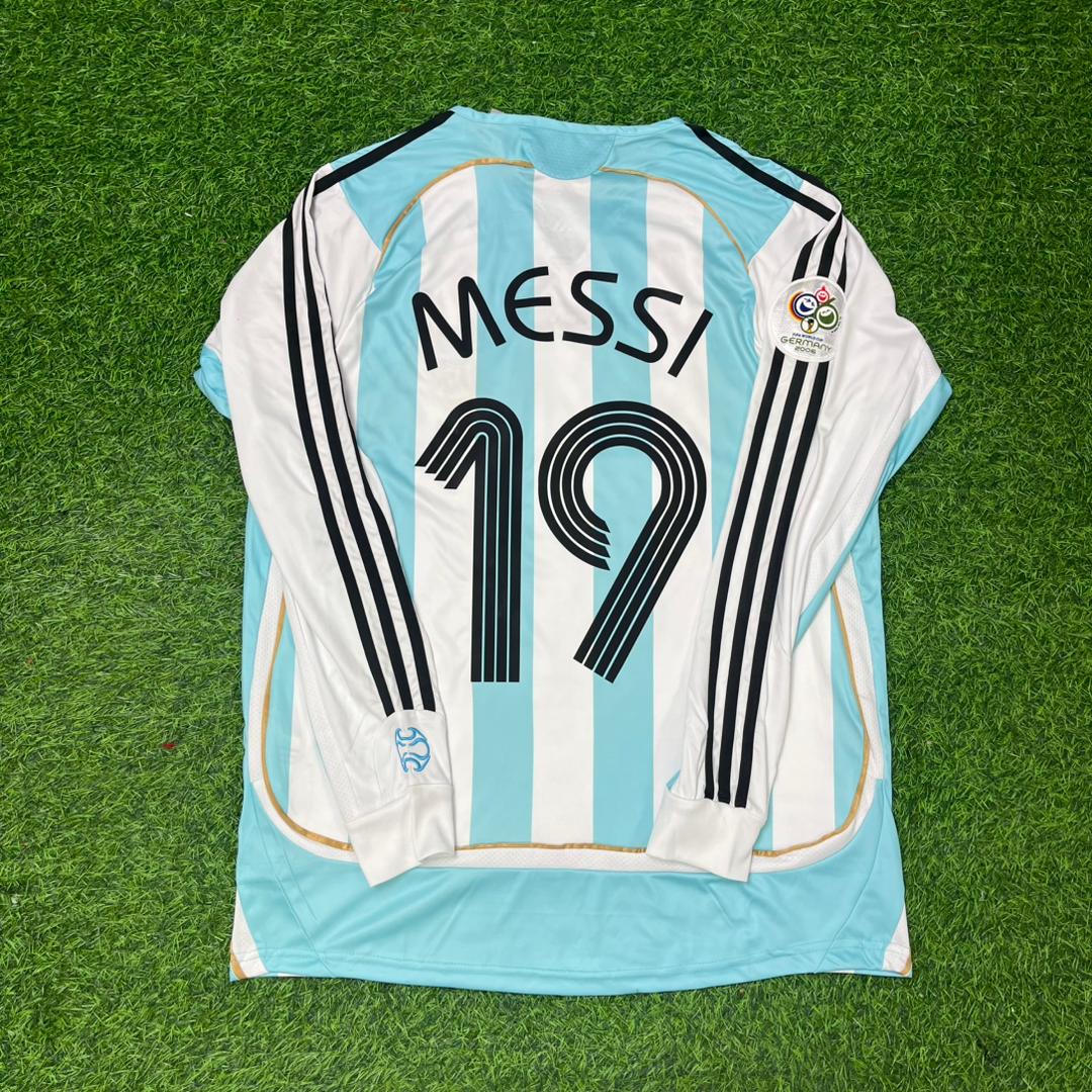 Lionel Messi Argentina 2006 World Cup Retro Long Sleeve Football Jersey Pulses Football