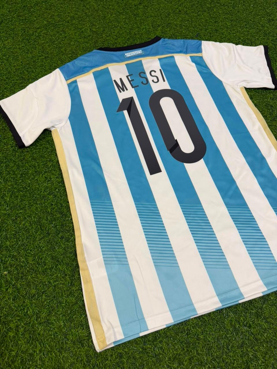 Lionel Messi Argentina 2014 World Cup Home Retro Jersey Trikot Soccer Shirt Pulses Football