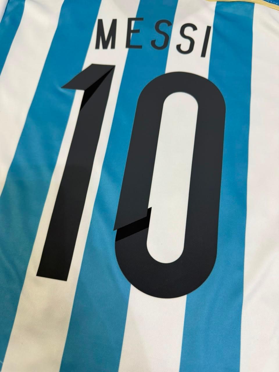 Lionel Messi Argentina 2014 World Cup Home Retro Jersey Trikot Soccer Shirt Pulses Football