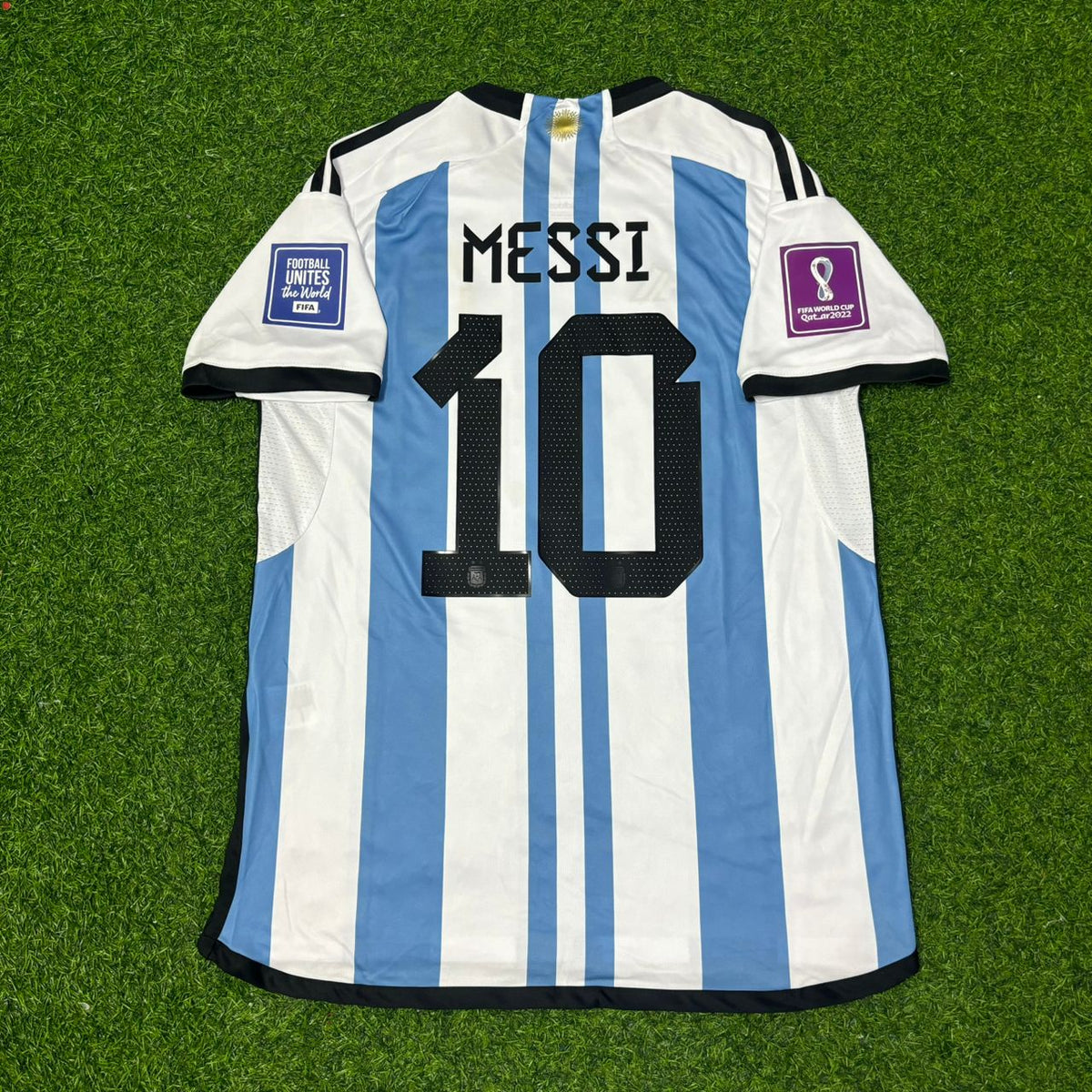 Lionel Messi Argentina 2022 World Cup Final Home Jersey Maillot Trikot Maglia Pulses Football