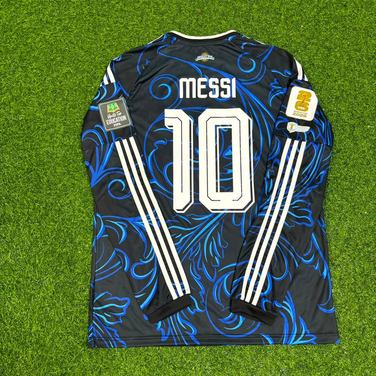Lionel Messi Argentina 2026 World Cup Away Legacy Patch Long Sleeve Football Jersey Pulses Football