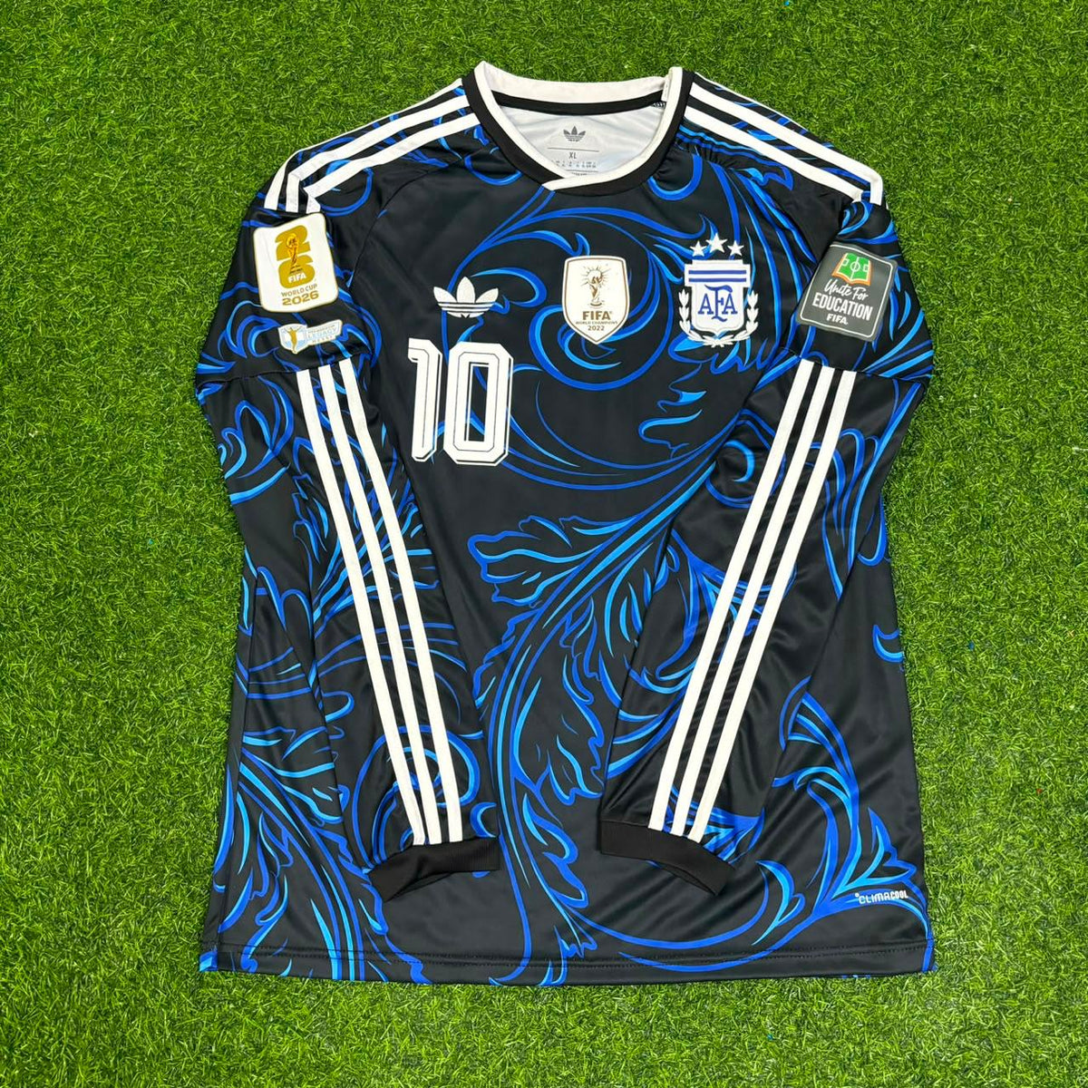 Lionel Messi Argentina 2026 World Cup Away Legacy Patch Long Sleeve Football Jersey Pulses Football