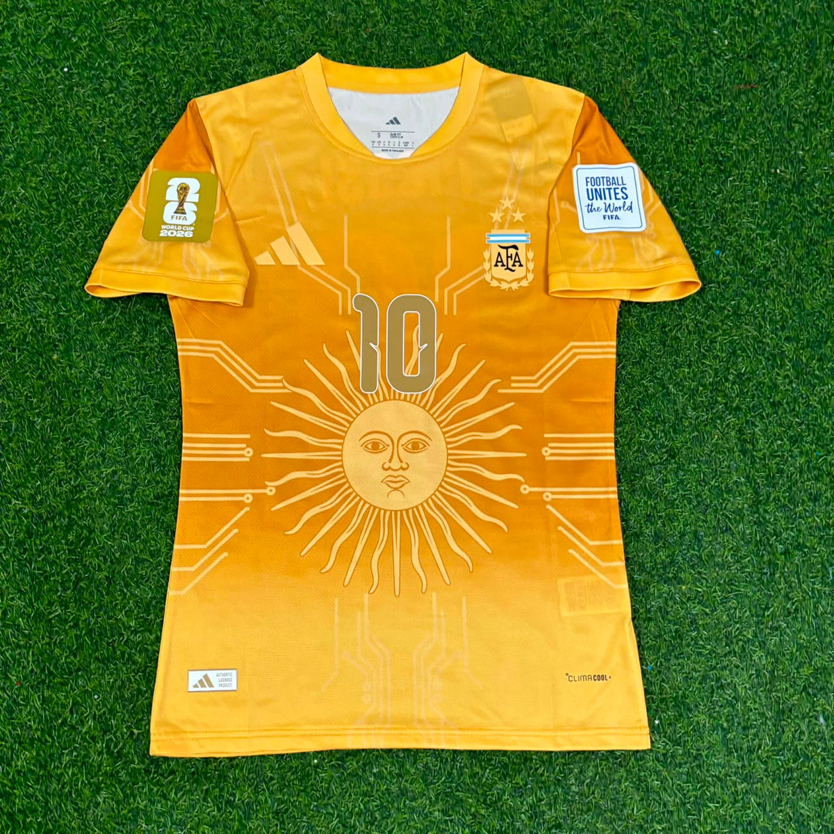 Lionel Messi Argentina 2026 World Cup Golden Special Edition Football Jersey Trikot Maillot Pulses Football