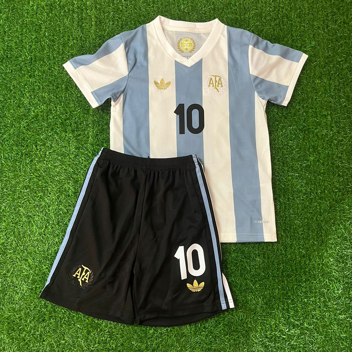 Lionel Messi Argentina Retro Kids Children Set Retro Football Jersey Trikot Pulses Football