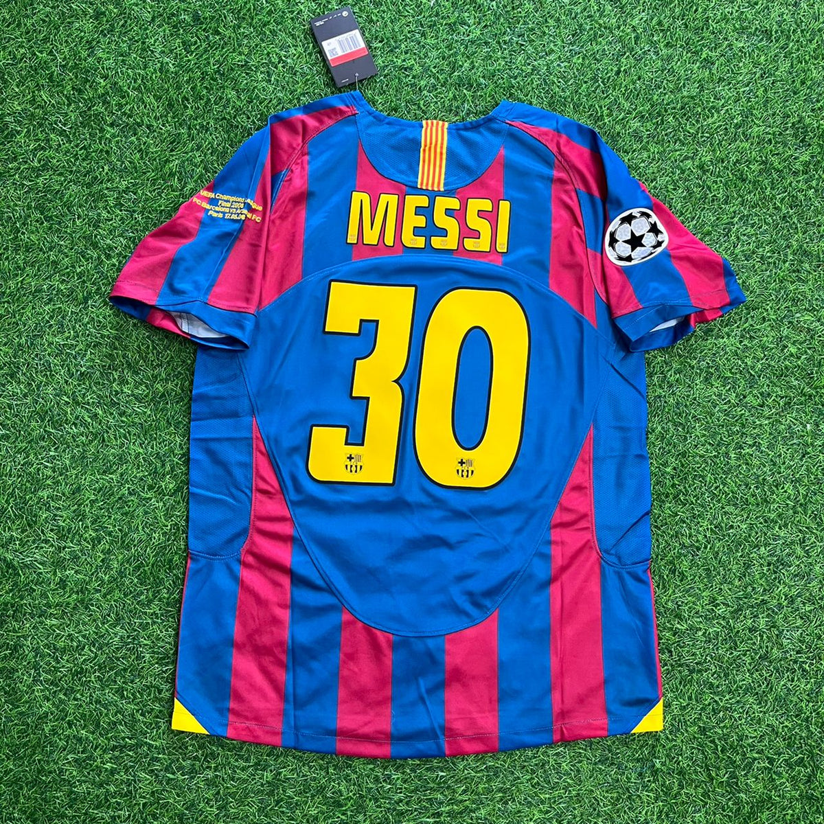 Lionel Messi #30 Barcelona 2006 Champions League Final Retro Football Jersey Soccer Shirt Pulses Football