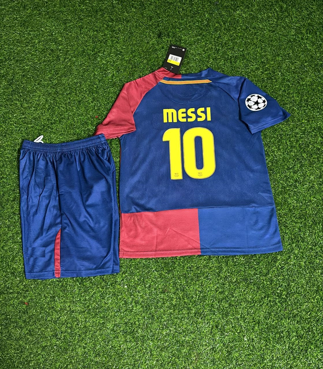 Lionel Messi Barcelona 2009 Champions League Final Retro Kids Football Jersey Kit Pulses Football