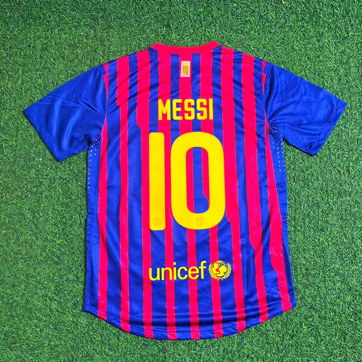 Lionel Messi Barcelona 2011-2012 Retro Home Football Jersey Pulses Football