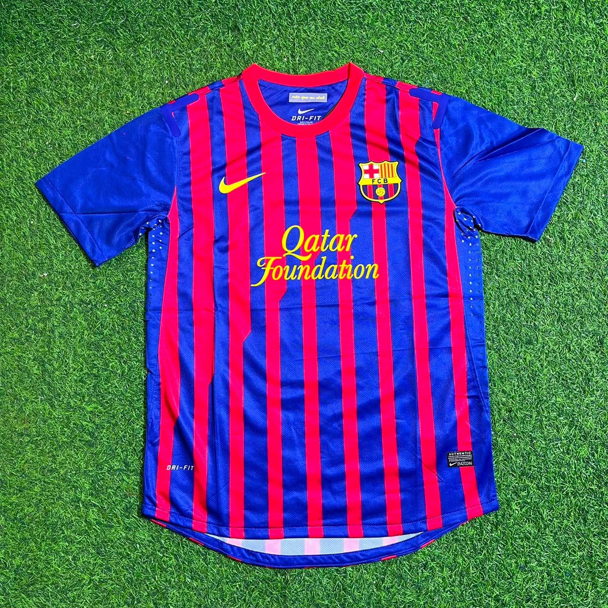 Lionel Messi Barcelona 2011-2012 Retro Home Football Jersey Pulses Football