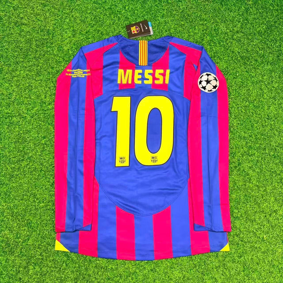 Lionel Messi Barcelona Retro Long Sleeve Football Jersey Pulses Football