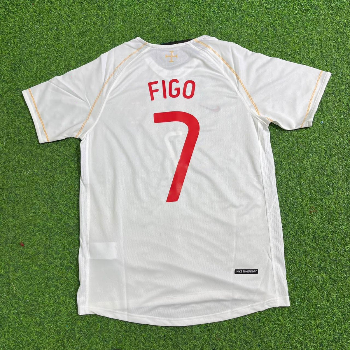 Luis Figo Portugal 2002 Retro White Debut Football Jersey Pulses Football