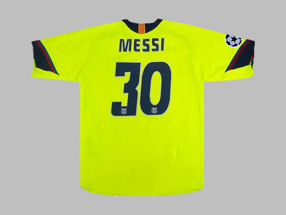 Lionel Messi #30 Barcelona 2005 2006 Green Yellow Retro Jersey Trikot Maillot Soccer Shirt Pulses Football