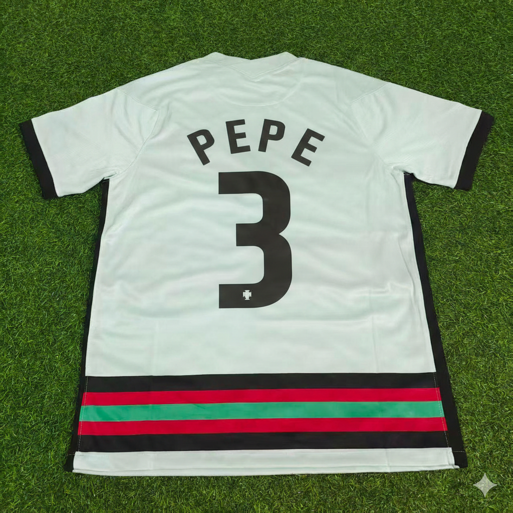 Pepe Portugal EURO 2020 Retro Away Football Jersey Pulses Football
