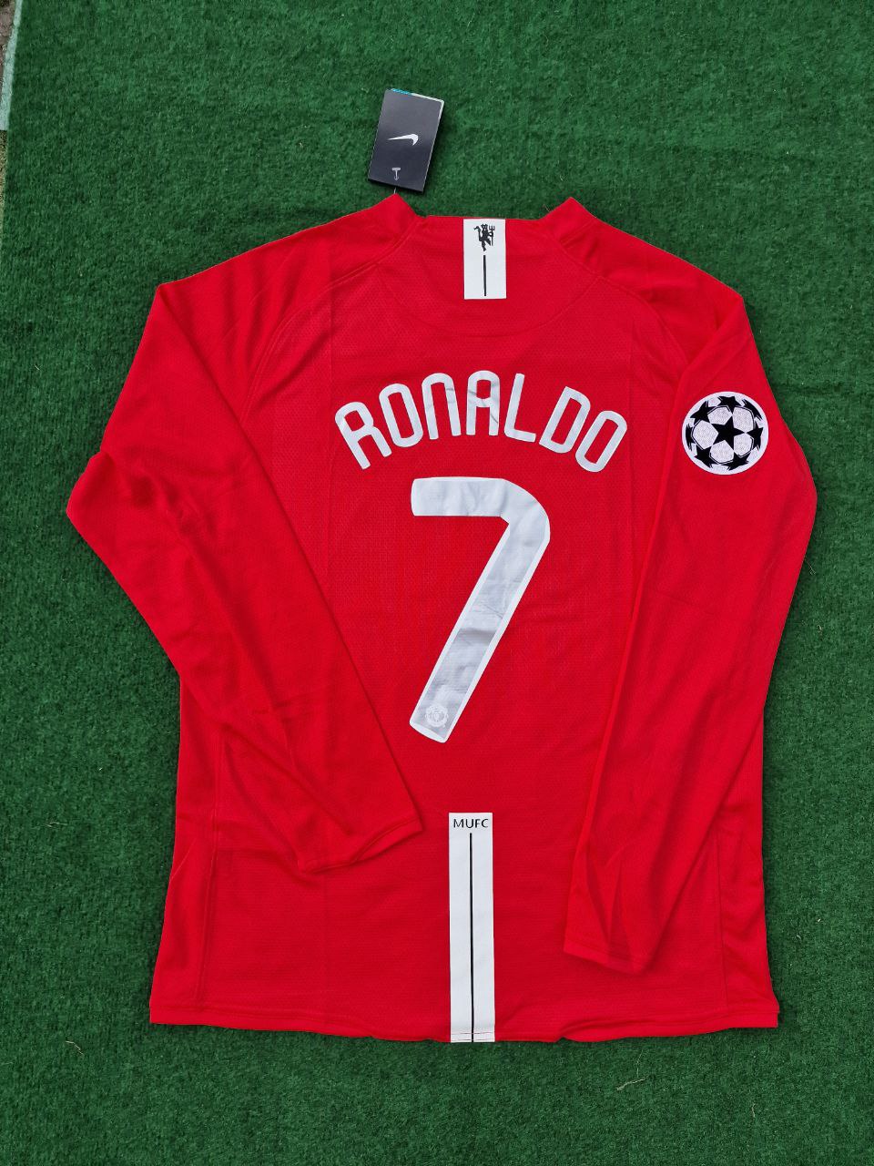 Cristiano Ronaldo Manchester United 2008 Champions Leage Final Moscow Retro Long Sleeve Jersey Pulses Football