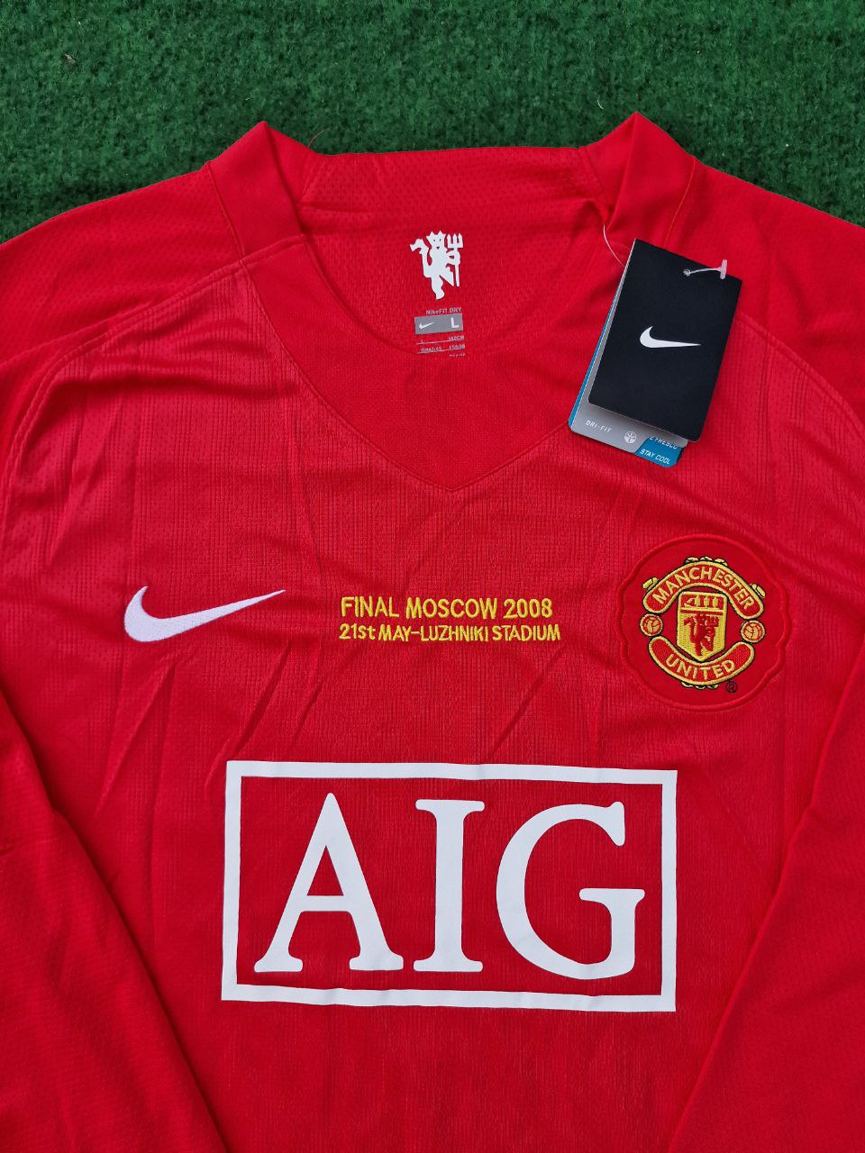 Cristiano Ronaldo Manchester United 2008 Champions Leage Final Moscow Retro Long Sleeve Jersey Pulses Football