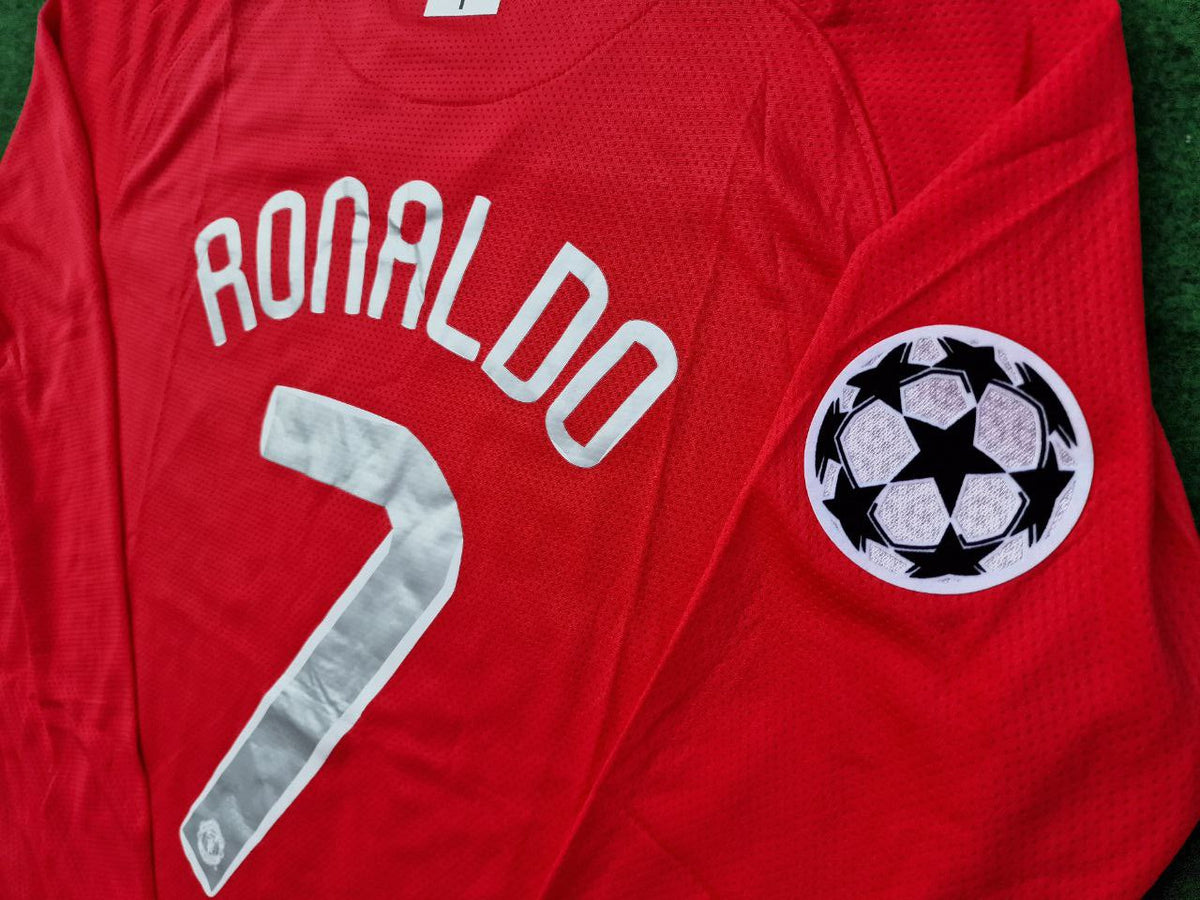 Cristiano Ronaldo Manchester United 2008 Champions Leage Final Moscow Retro Long Sleeve Jersey Pulses Football