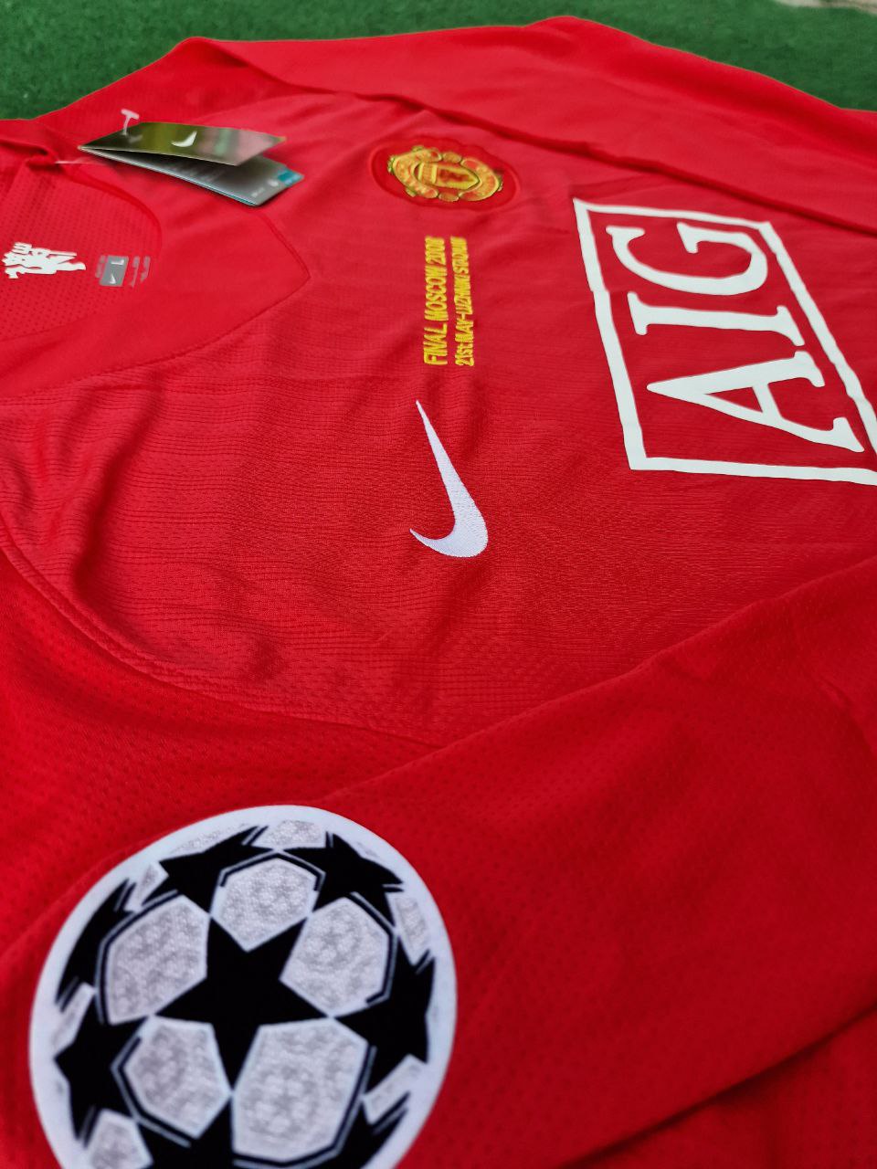 Cristiano Ronaldo Manchester United 2008 Champions Leage Final Moscow Retro Long Sleeve Jersey Pulses Football