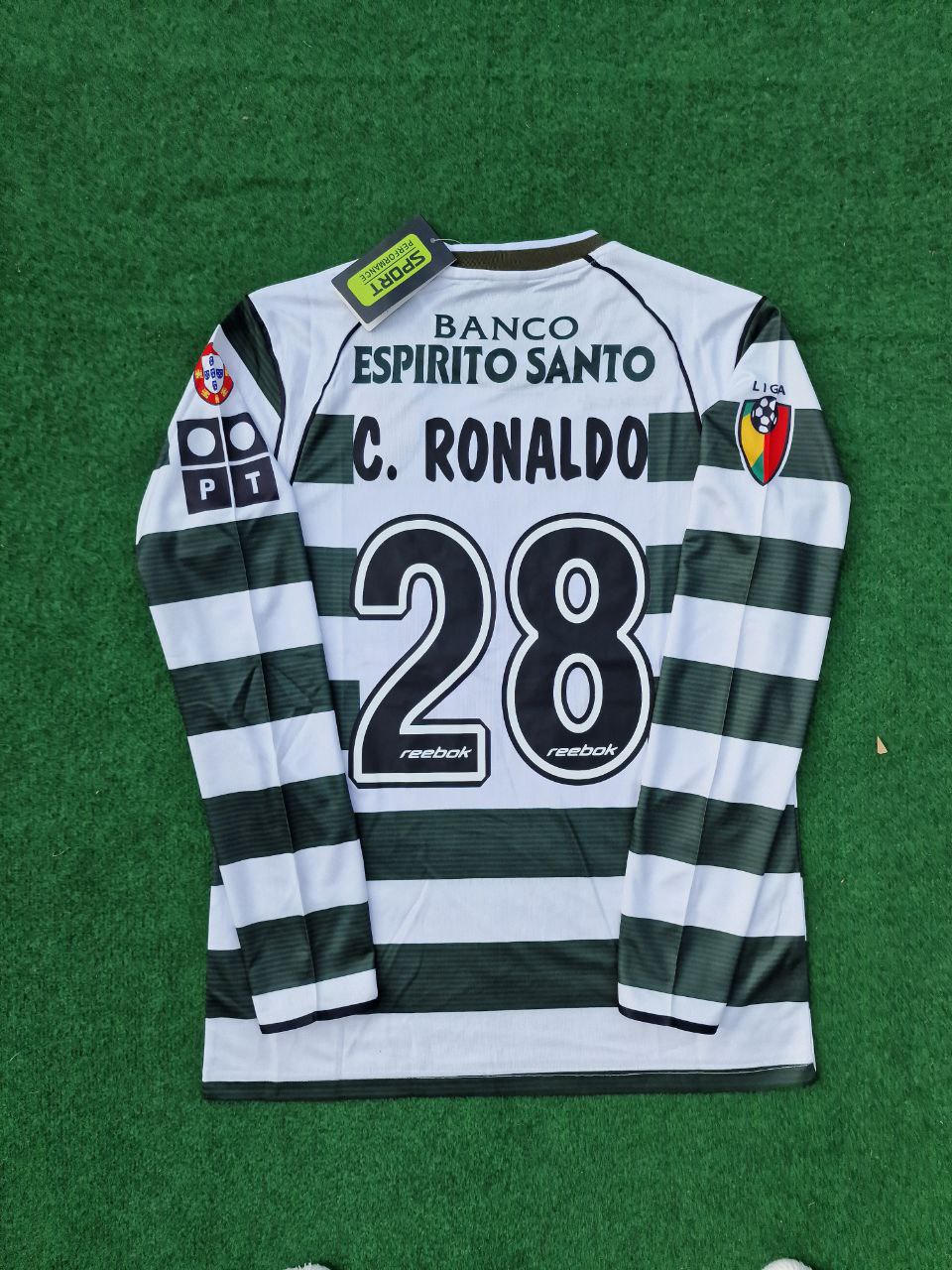 Cristiano Ronaldo Sporting Lisbon 2001 2003 First Season Long Sleeve Retro Jersey Pulses Football