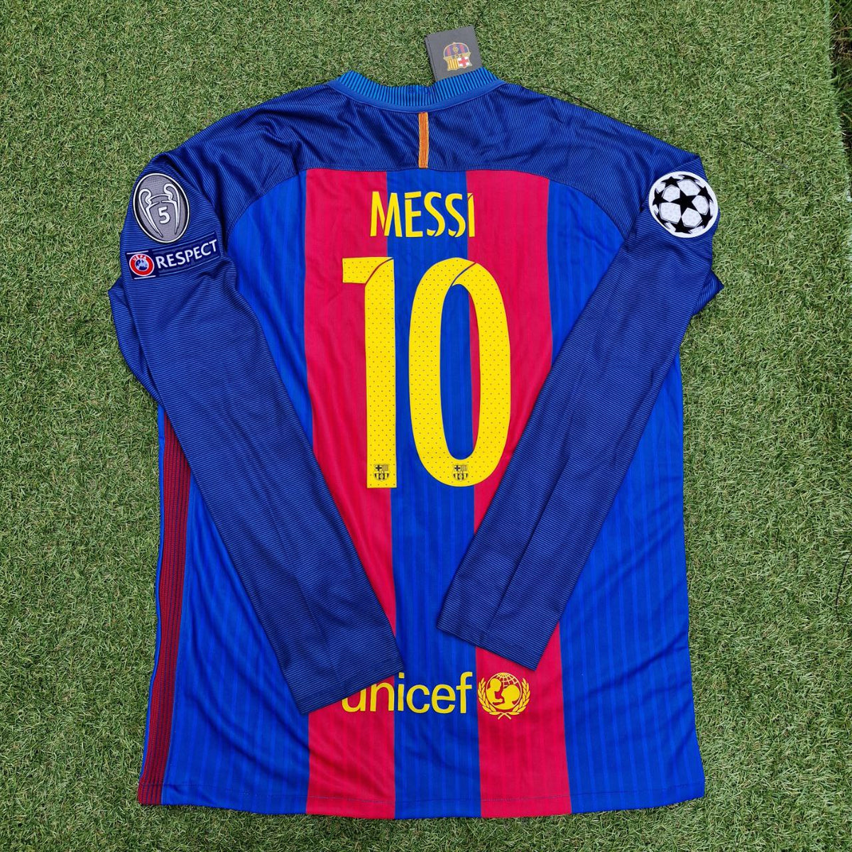 Lionel Messi Barcelona 2016 Special Edition Jersey with World Championship Patch Soccer Jersey Pulses Football