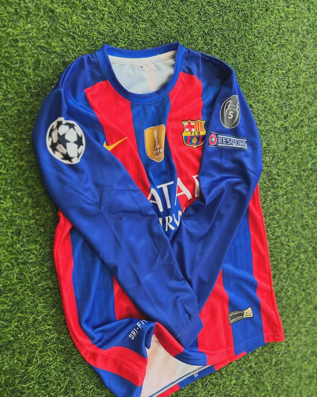 Lionel Messi Barcelona 2016 Special Edition Jersey with World Championship Patch Soccer Jersey Pulses Football