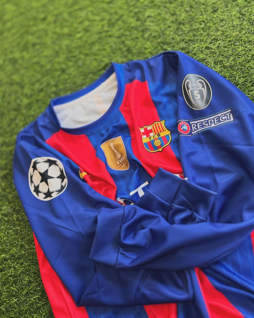 Lionel Messi Barcelona 2016 Special Edition Jersey with World Championship Patch Soccer Jersey Pulses Football