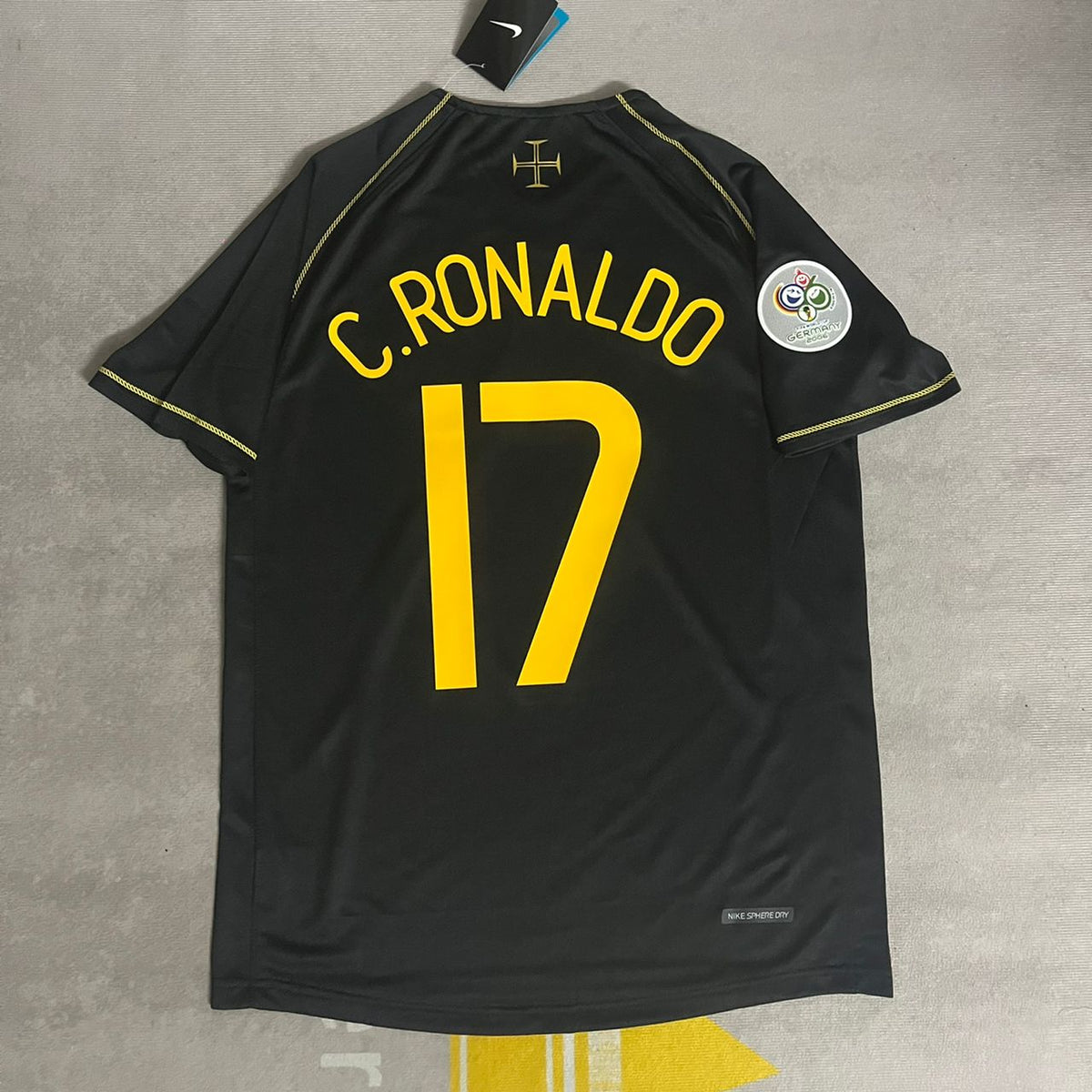 Cristiano Ronaldo #cr7 - Portugal 2006 World Cup Black Jersey Trikot Pulses Football
