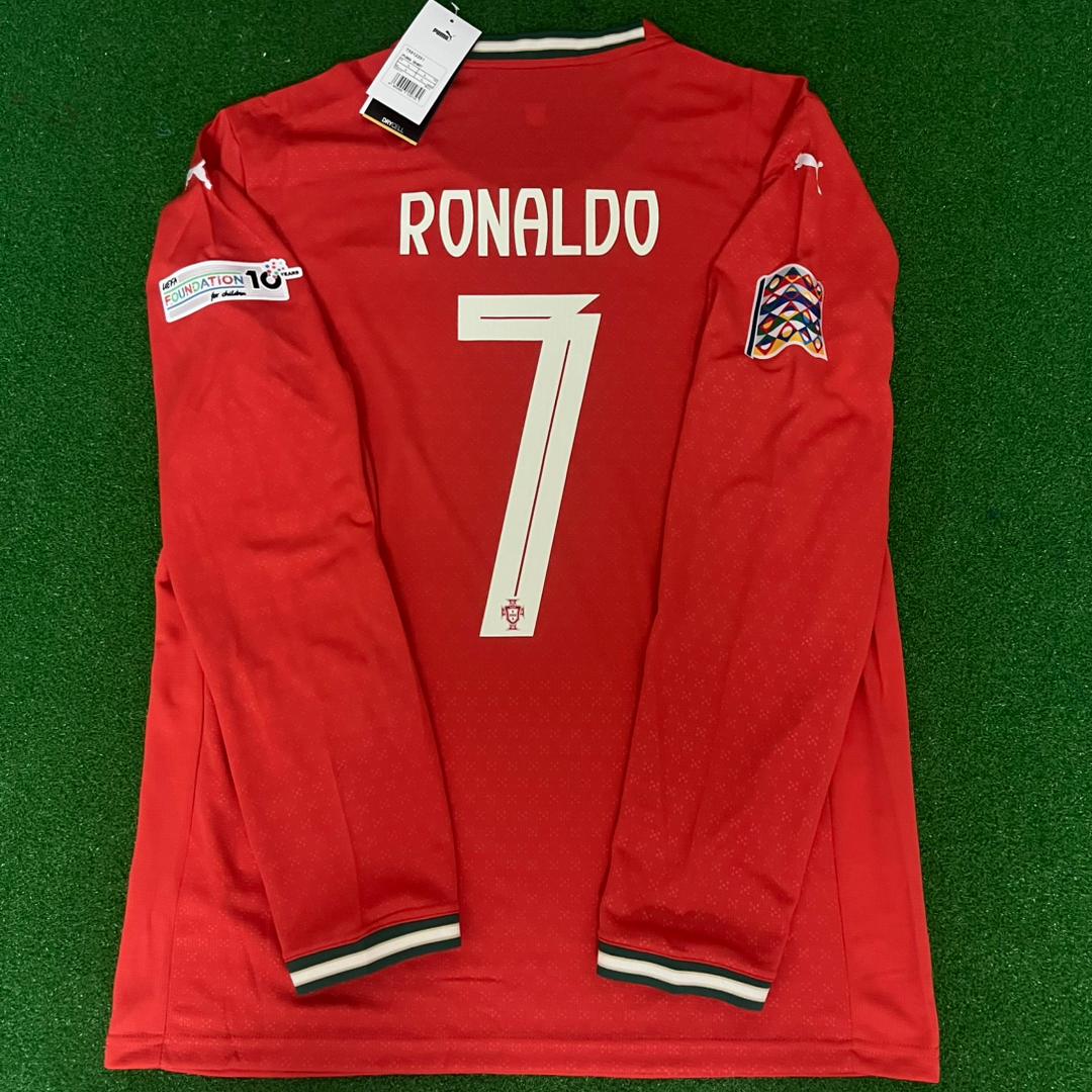 Cristiano Ronaldo Portugal UEFA Nations League Winner Red LS Jersey Trikot Maillot Soccer Shirt Pulses Football