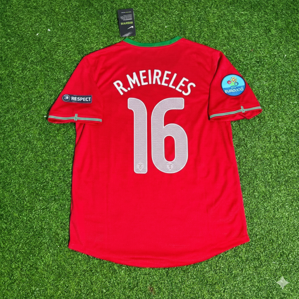 Raul Meireles Portugal Euro 2012 Red Retro Football Jersey Kit Pulses Football