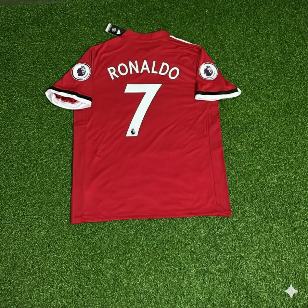 Cristiano Ronaldo Manchester United Red Retro Football Jersey Kit Pulses Football