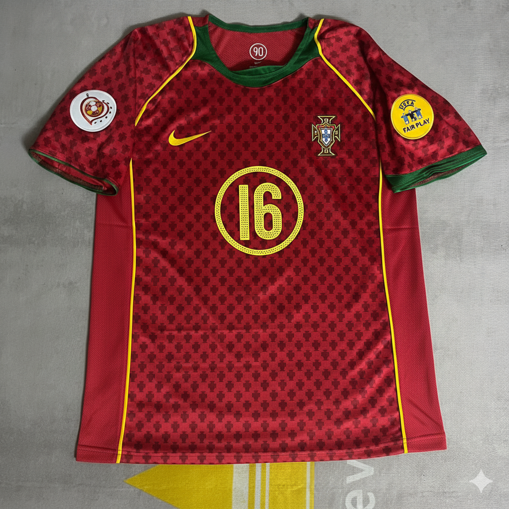 Ricardo Carvalho EURO 2004 Retro Home Red Jersey Trikot Pulses Football