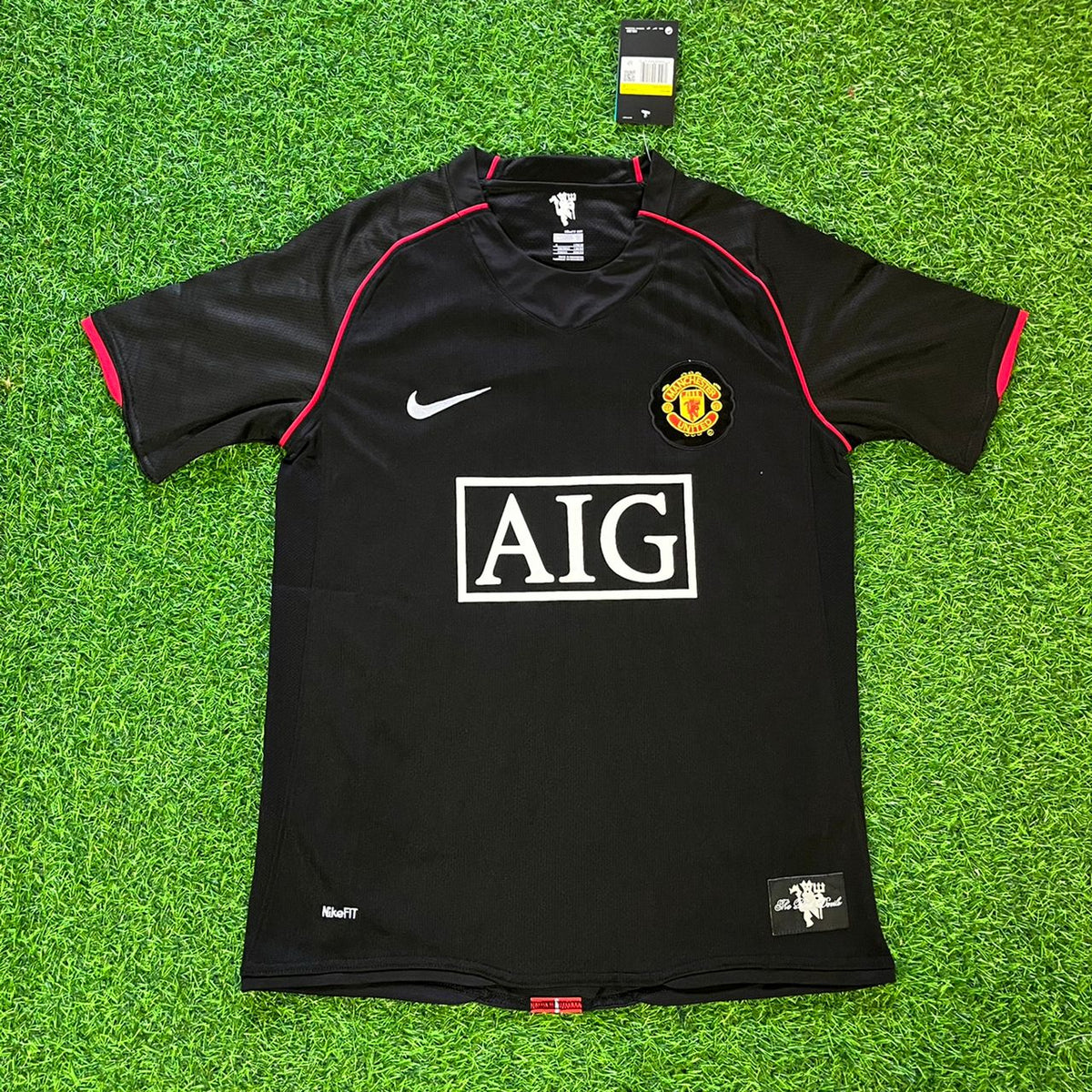 Cristiano Ronaldo Manchester United 2007-2008 Black Retro Jersey Trikot Camiseta Maillot Soccer Shirt Pulses Football