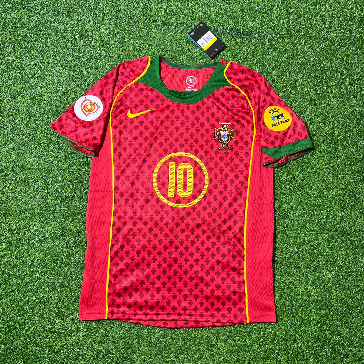Rui Costa EURO 2004 Retro Home Red Jersey Trikot Pulses Football