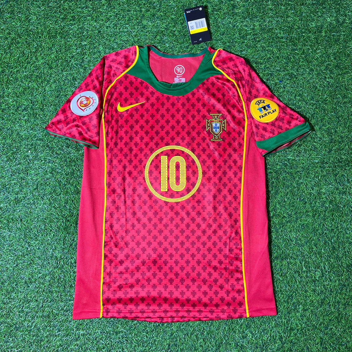 Rui Costa EURO 2004 Retro Home Red Jersey Trikot Pulses Football