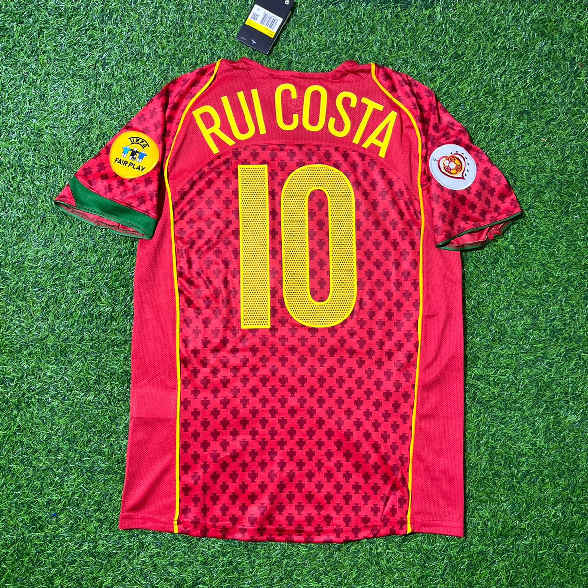 Rui Costa EURO 2004 Retro Home Red Jersey Trikot Pulses Football