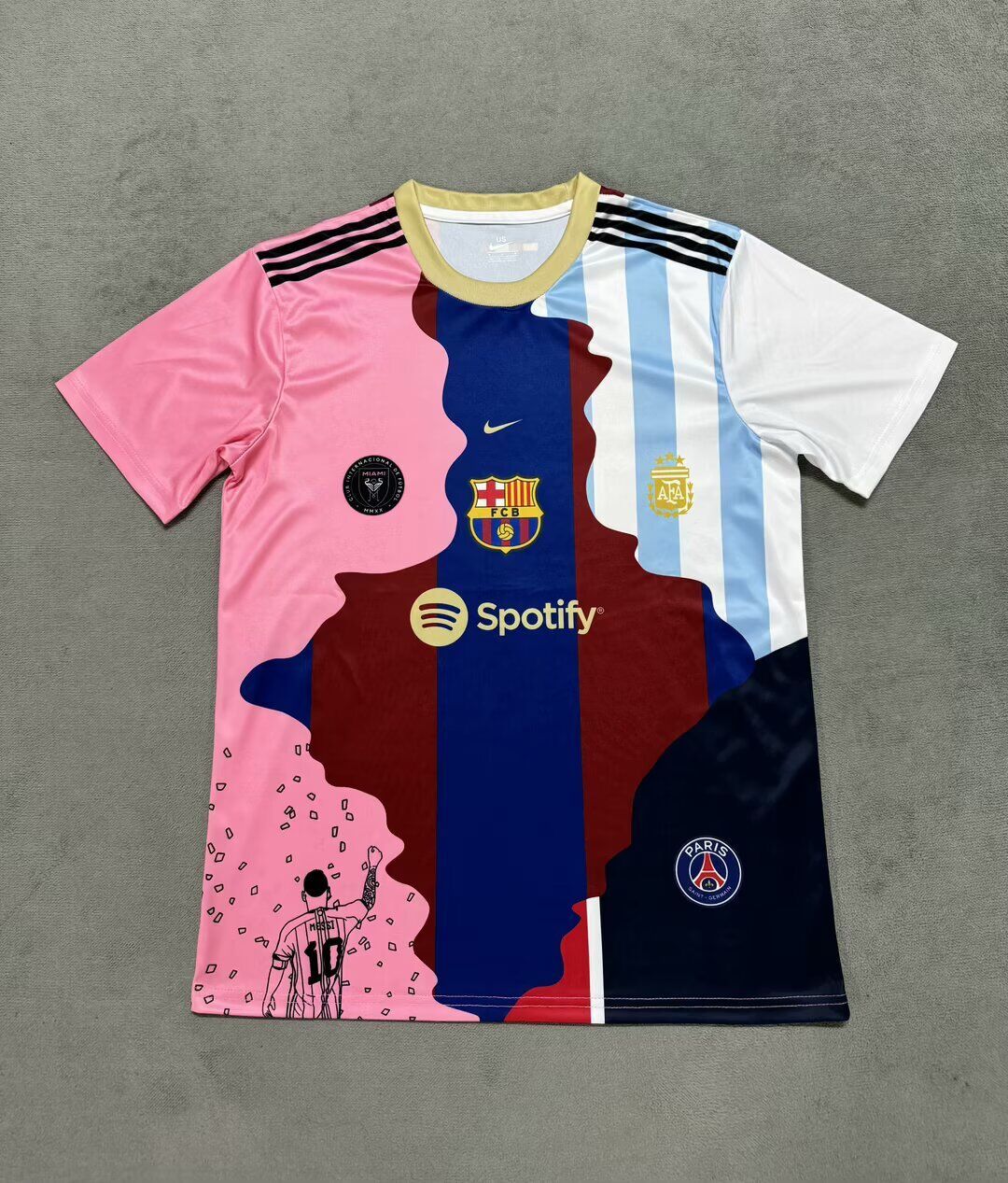 Lionel Messi Barcelona + Argentina Legend Special Jersey Trikot Maillot Soccer Shirt Pulses Football