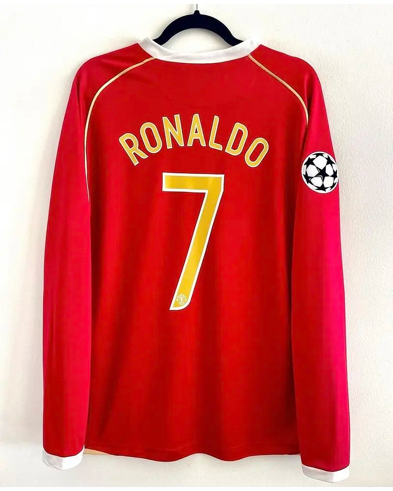 Cristiano Ronaldo #7 Manchester United 2006 2007 Red Golden Jersey Trikot Pulses Football