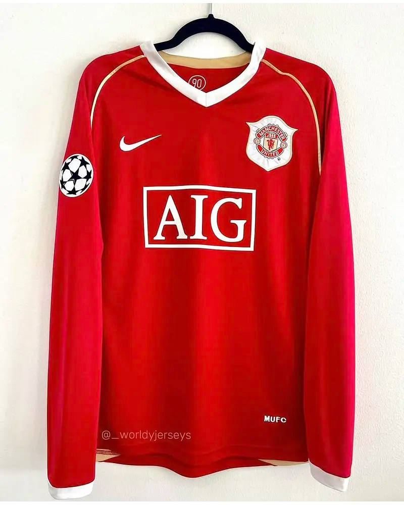 Cristiano Ronaldo #7 Manchester United 2006 2007 Red Golden Jersey Trikot Pulses Football