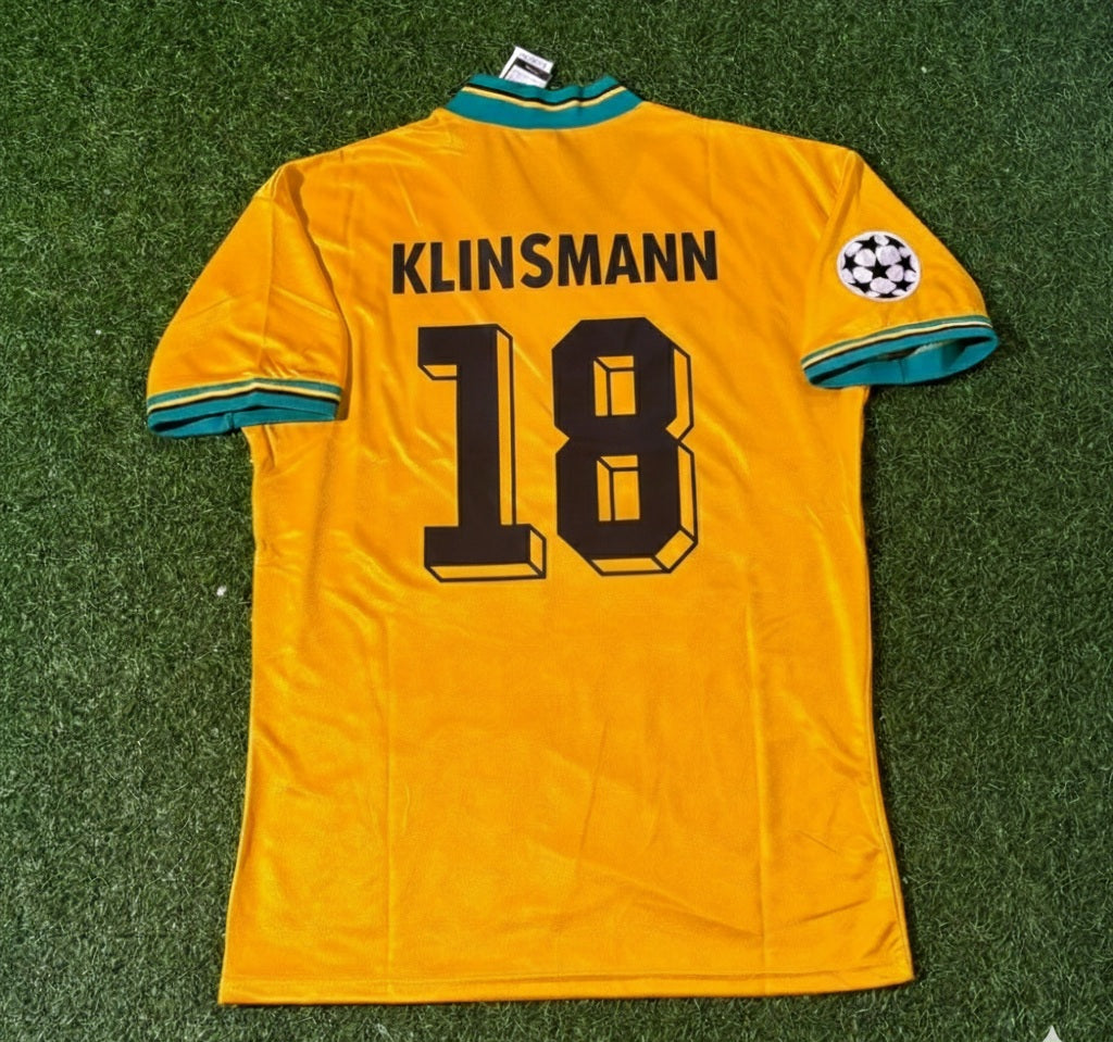 Jürgen Klinsmann Bayern Munich Yellow Retro Football Jersey Kit Pulses Football