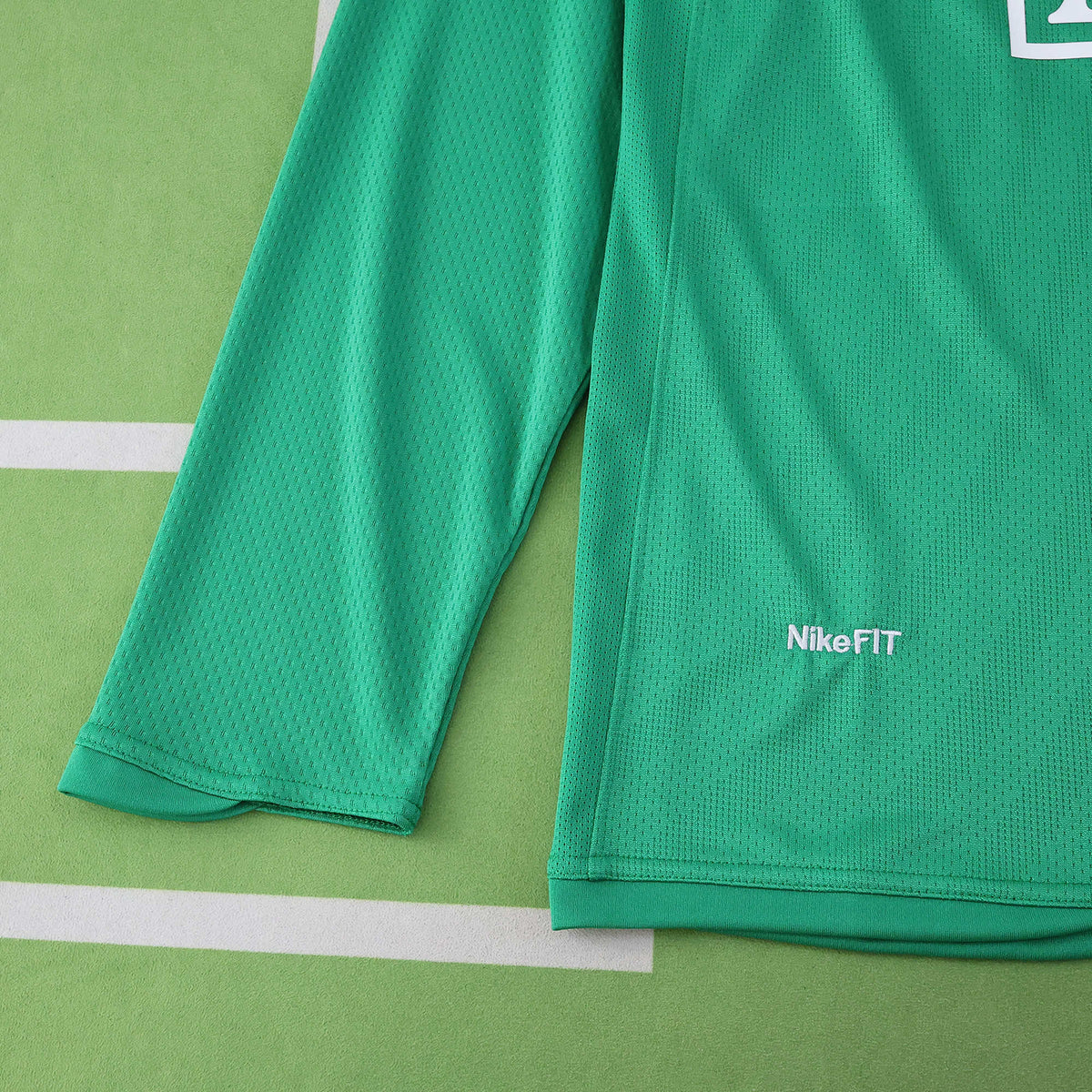 Cristiano Ronaldo Manchester United Green Retro Long Sleeve Jersey Soccer Shirt Pulses Football