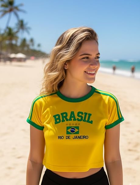 Brazil Cropped Rio de Janeiro - Yellow