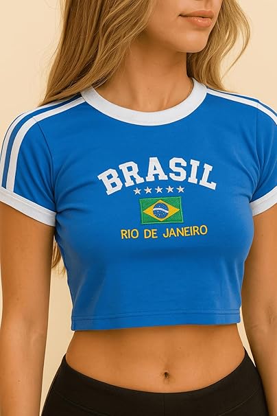 Brazil Cropped Rio de Janeiro - Blue