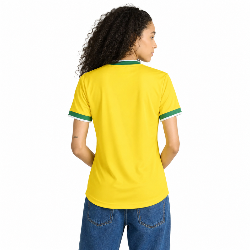 Camisa Feminina Flamengo Brasil 2026 - Amarelo+Verde Pulses Football