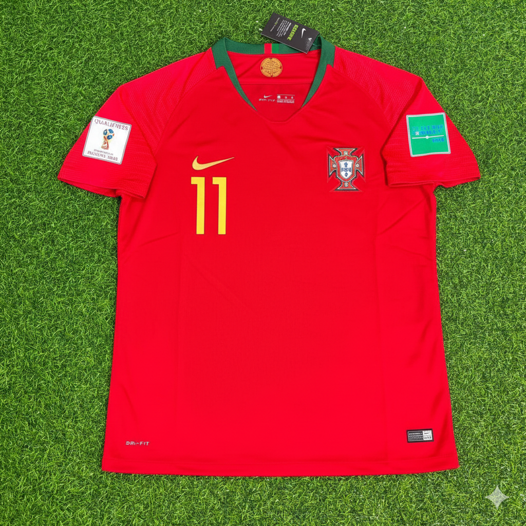Bernardo Silva Portugal 2018 World Cup Red Retro Football Jersey Pulses Football