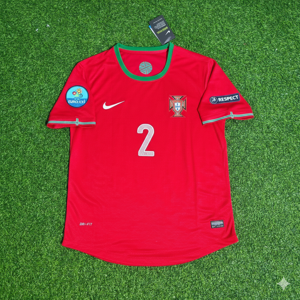 Bruno Alves Portugal Euro 2012 Red Retro Football Jersey Kit Pulses Football