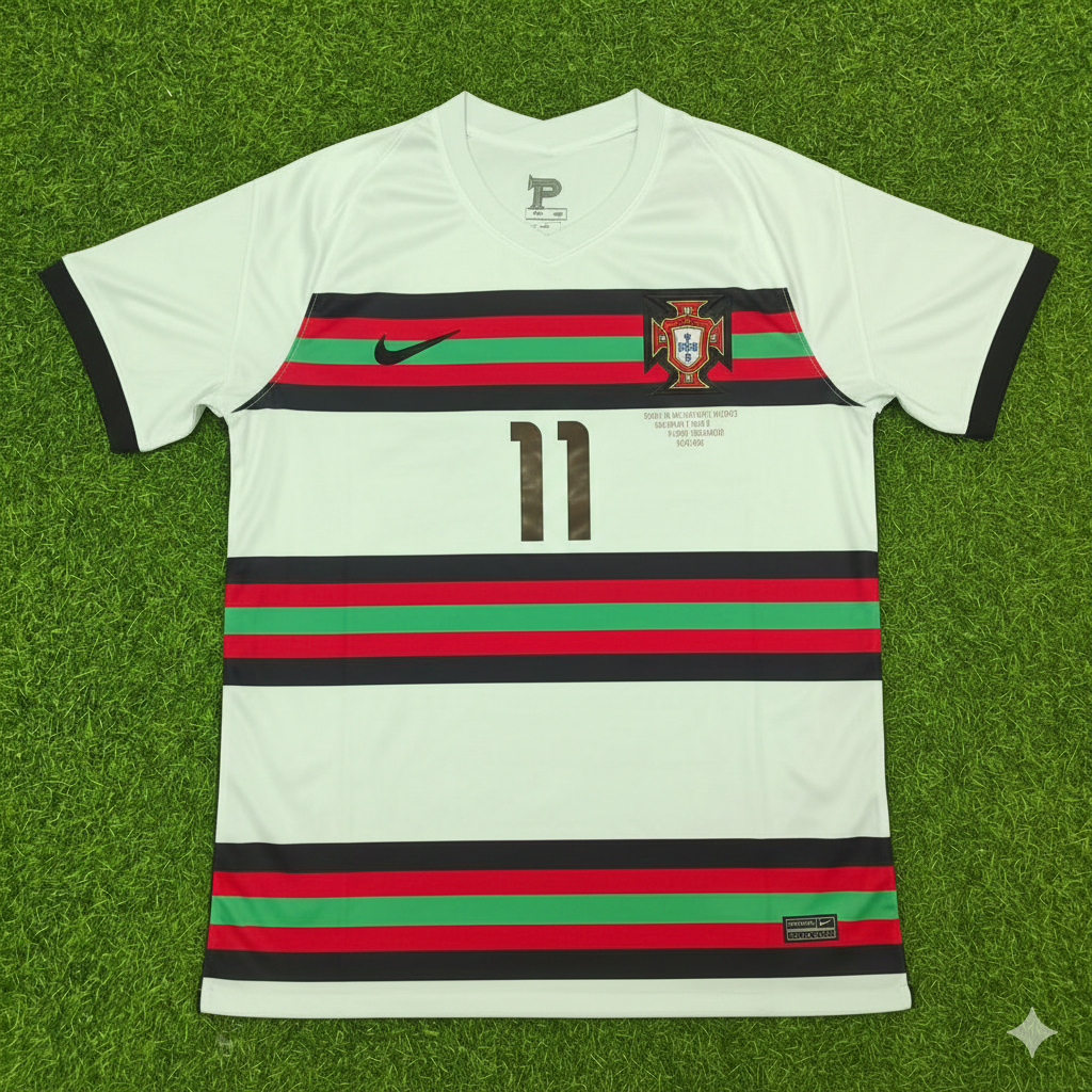 Bruno Fernandes Portugal EURO 2020 Retro Away Football Jersey Pulses Football