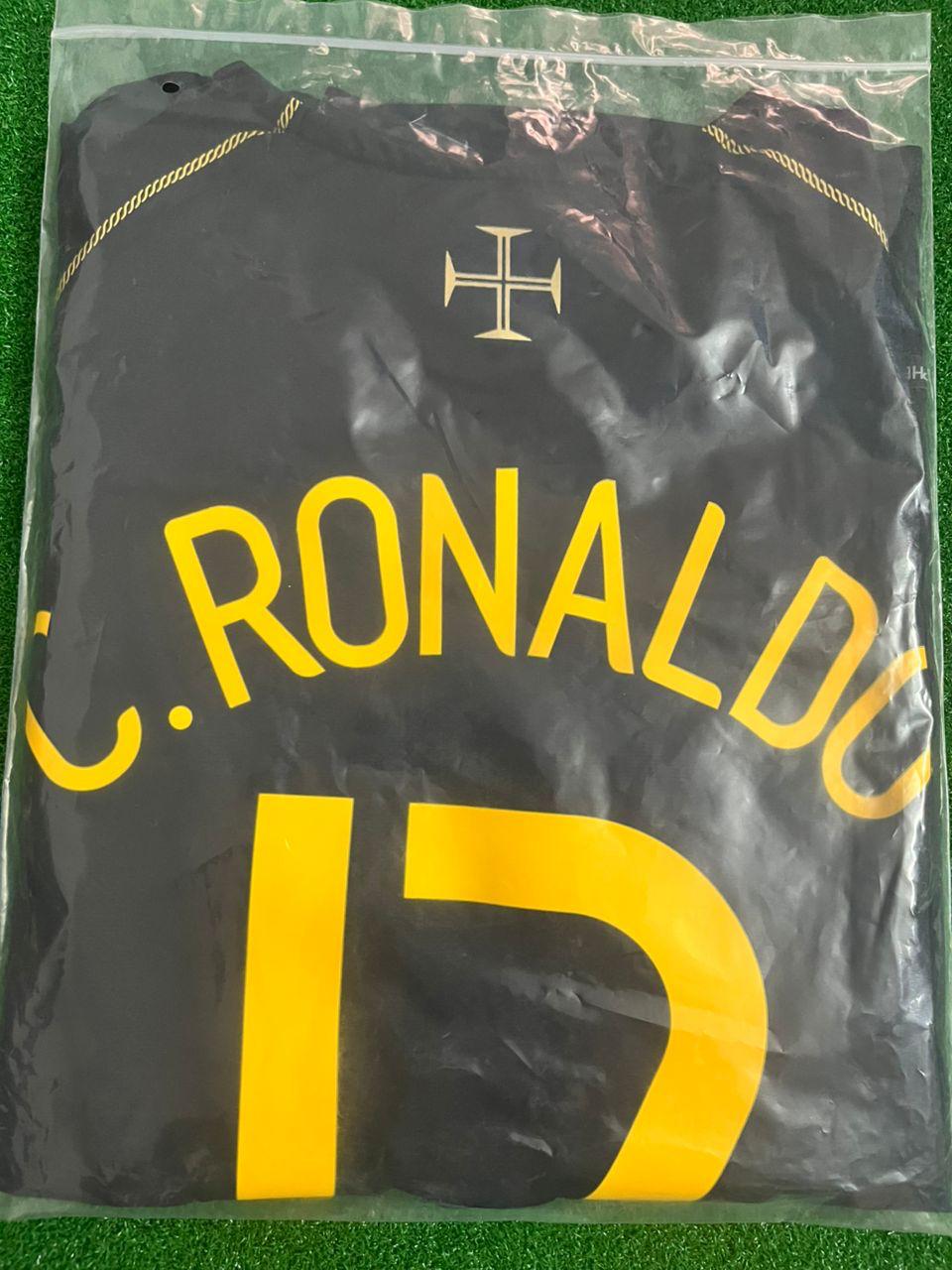 Cristiano Ronaldo #cr7 - Portugal 2006 World Cup Black Jersey Trikot Pulses Football