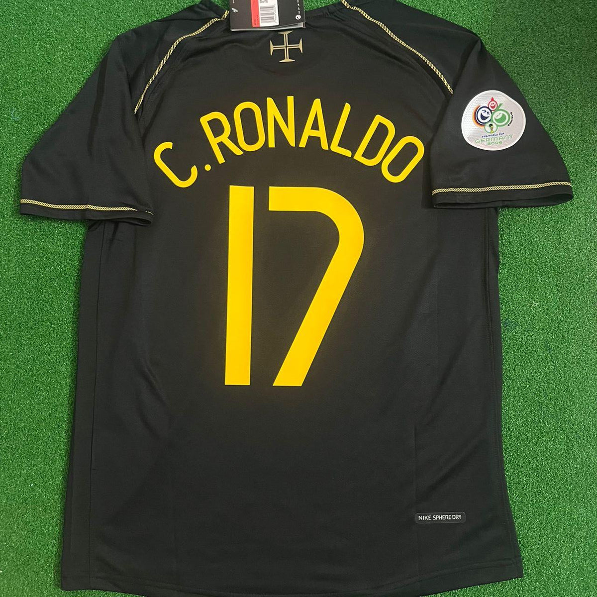 Cristiano Ronaldo #cr7 - Portugal 2006 World Cup Black Jersey Trikot Pulses Football