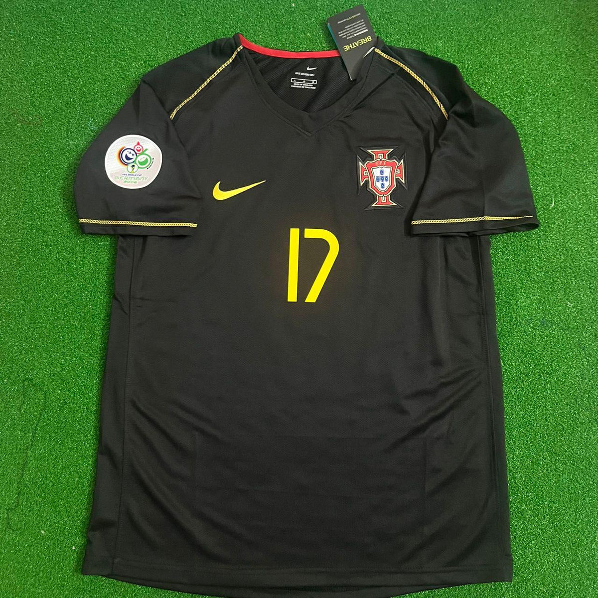 Cristiano Ronaldo #cr7 - Portugal 2006 World Cup Black Jersey Trikot Pulses Football
