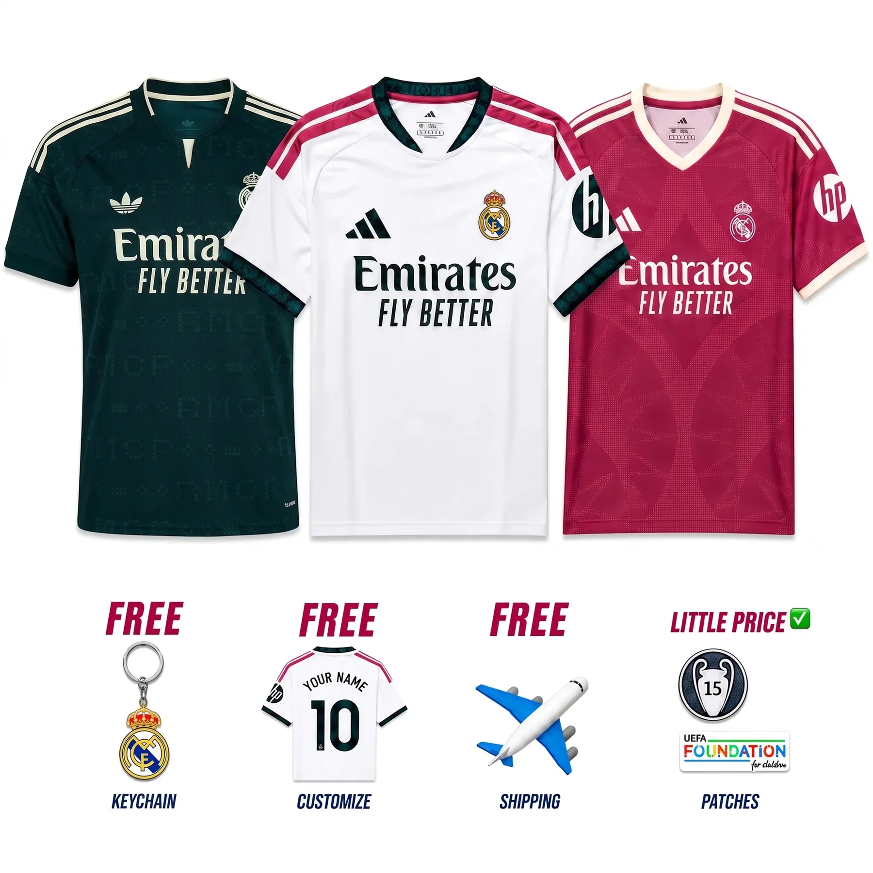 Combo Home, Away and Third 26/27 Fan Shirt Pulses Football